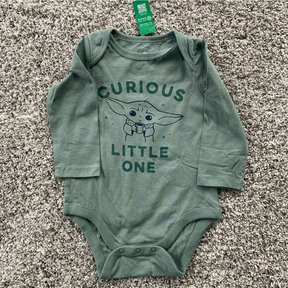 NWT Baby Gap Star Wars Baby Grogu Bodysuit and Pull on Pants in Gasoline Green - Picture 6 of 11